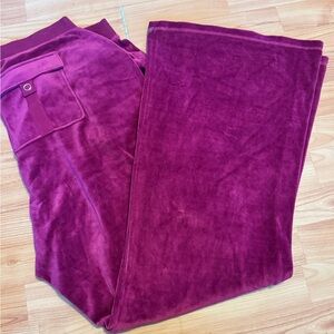 NWT Juicy Couture Velour Flare Pants Y2K Berry Pink Drawstring Lounge